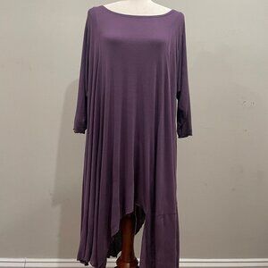 Coco Plus Juan Purple Long Sleeve Bias Hem Midi Dress